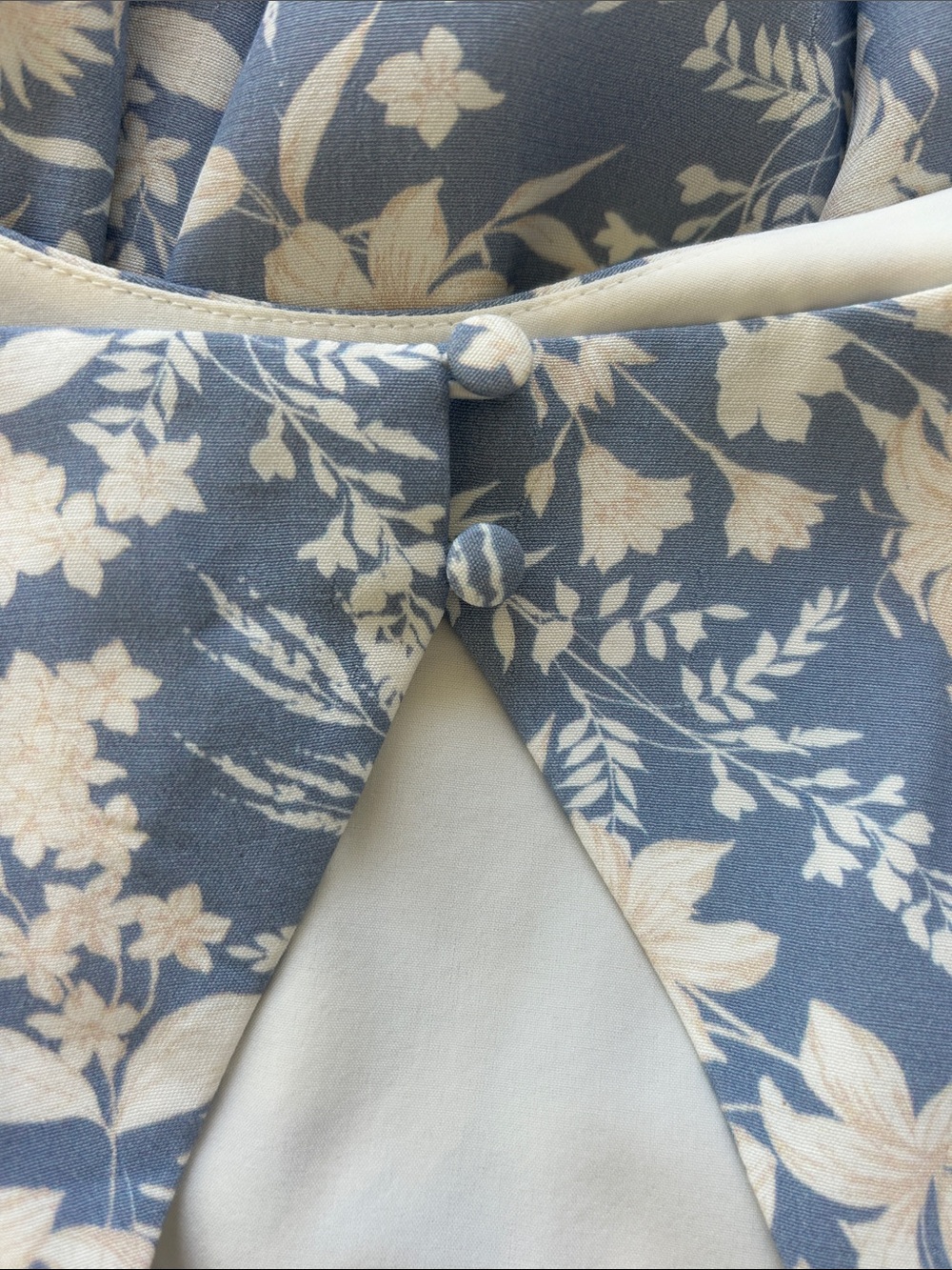 ANTONIO MELANI - born on fifth/ Blue and White Floral Long Sleeve Midi Dress - Picture 7 of 9